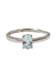 Anello con Topazio azzurro in argento 925 2