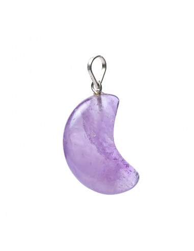 Amethyst gemstone pendant moon shaped