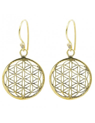 Flower of life earrings brass golden...