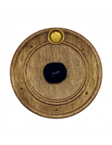 Mango Wood Incense Burner Brass Black...