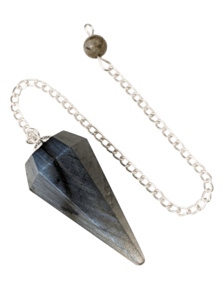 Pendolo in Labradorite sfaccettato e appuntito