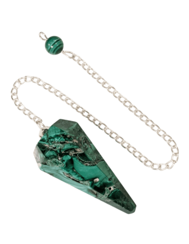 Pendulum malachite facet cut pointed tip