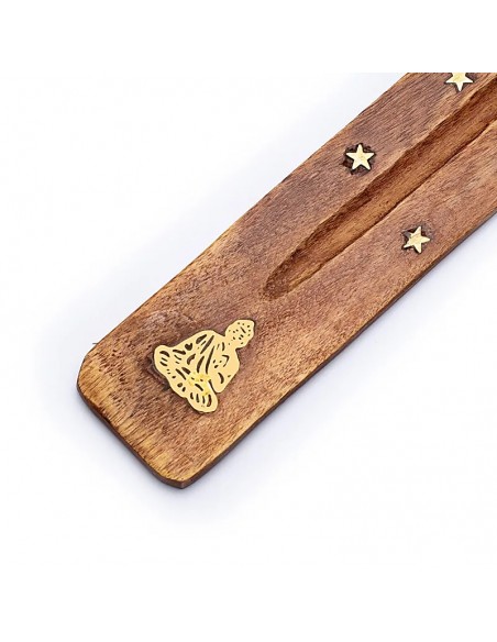 Brucia bastoncini d'incenso con Buddha