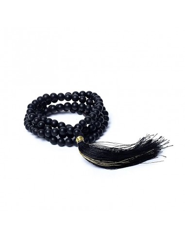Collana Mala in Onice nero opaco 108 grani
