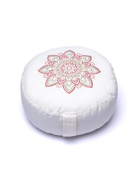 Cuscino meditazione bianco con mandala