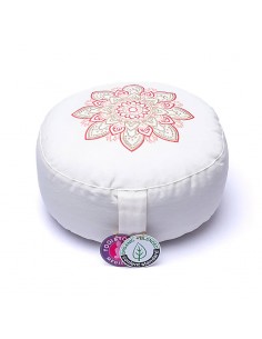 Cuscino meditazione bianco con mandala 2