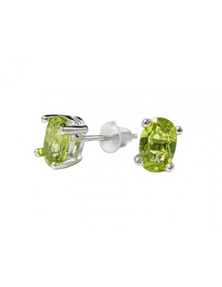 Orecchini in rame bianco con Peridoto sfaccettato AA
