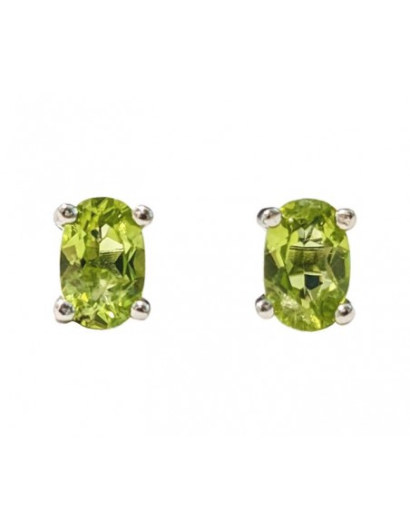 Orecchini in rame bianco con Peridoto sfaccettato AA